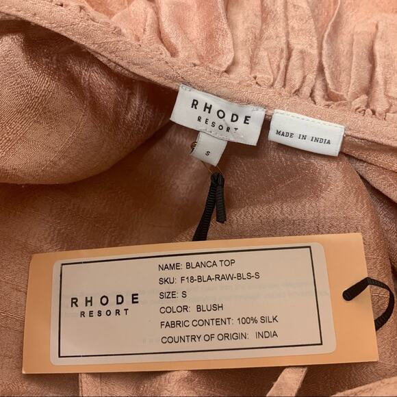 NWT Rhode Resort Blanca silk ruffle top blush - Picture 7 of 7